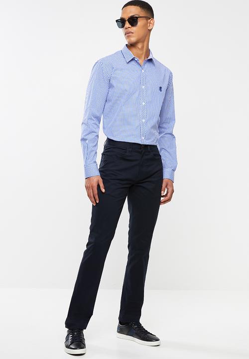 Pringle of Scotland - Devin long sleeve styled shirt - blue & white