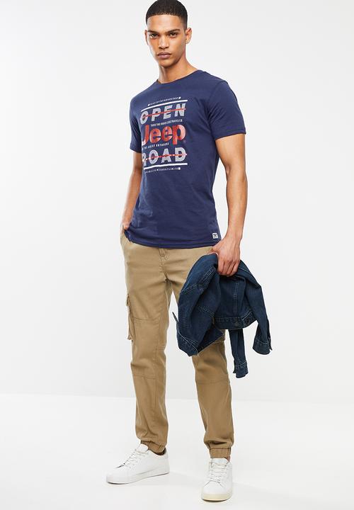 JEEP - Slogan short sleeve tee - blue