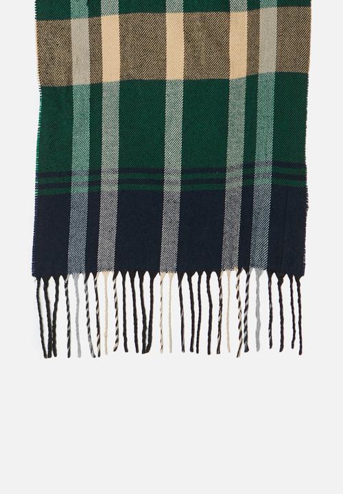 edit - Plaid blanket scarf - multi