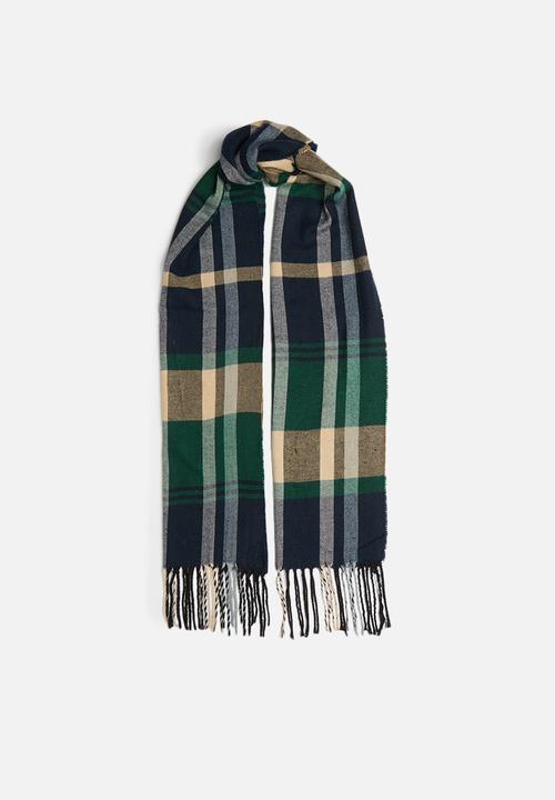edit - Plaid blanket scarf - multi