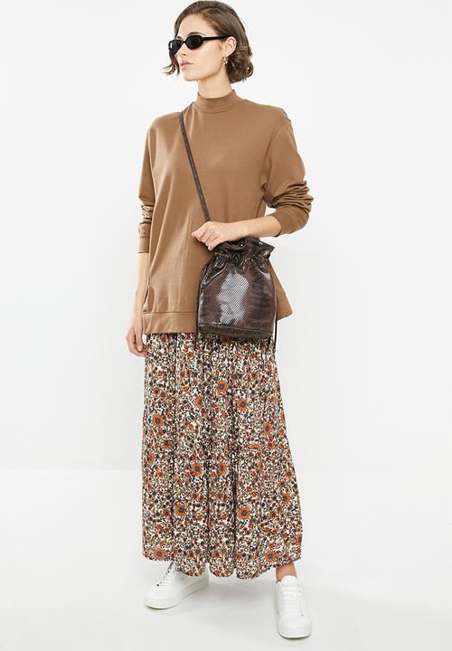 Cotton On - Jasmine maxi skirt jordyn floral - rust & navy 
