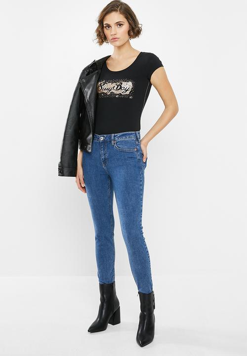 SISSY BOY - Round neck basic logo tee - black