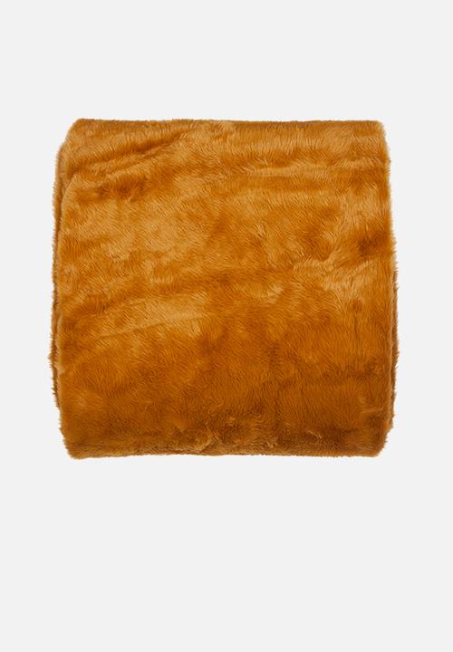 Hertex Haus - Panther faux fur throw - sulphur yellow