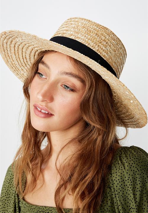 Rubi - Sandi sunken crown boater hat - natural