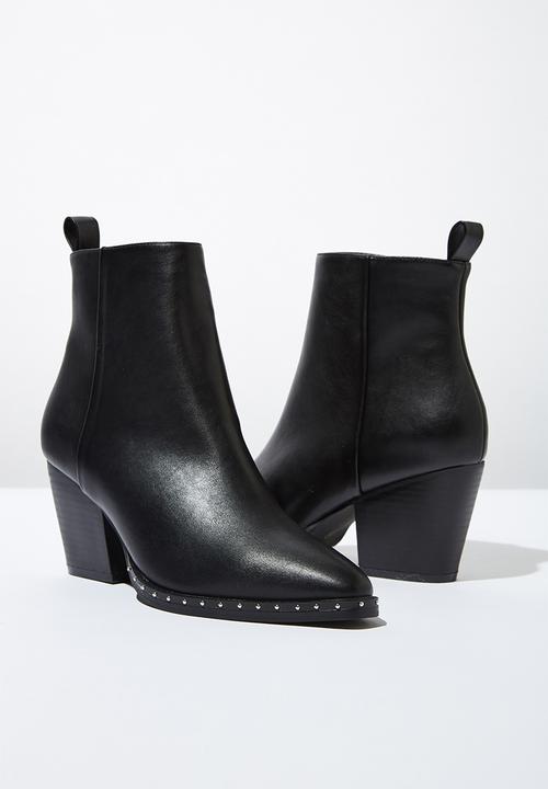 Cotton On - Spencer studded rand boot - black