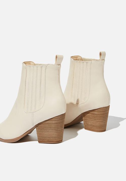 Cotton On - Jolene gusset boot - ecru