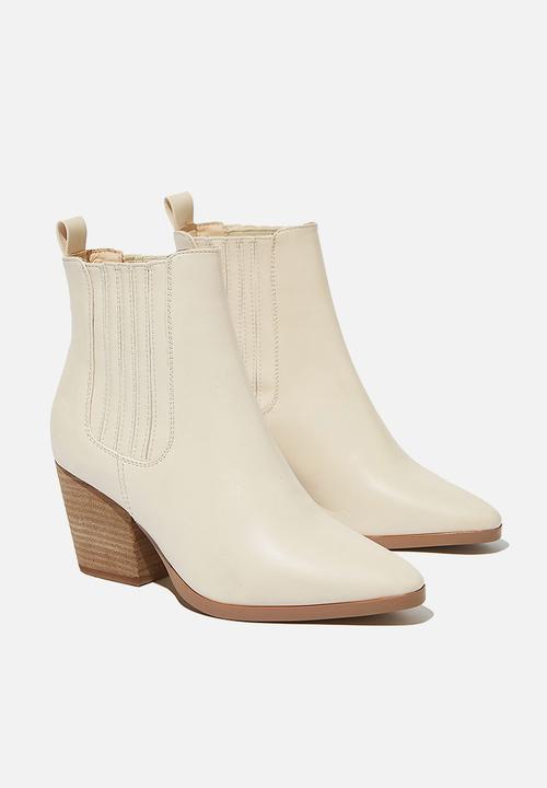 Cotton On - Jolene gusset boot - ecru