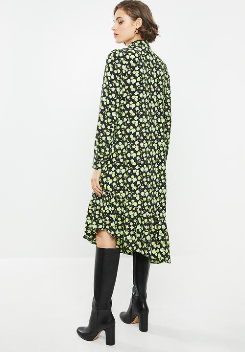 Glamorous - Mini wrap dress - green & black