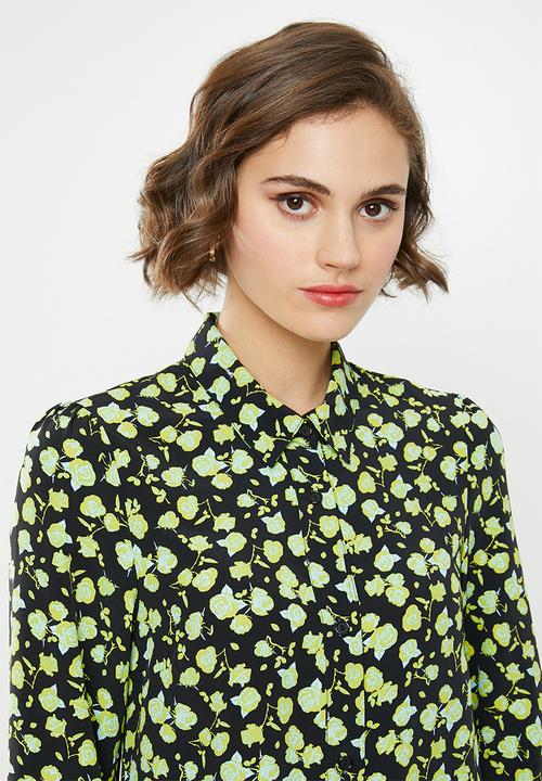 Glamorous - Mini wrap dress - green & black
