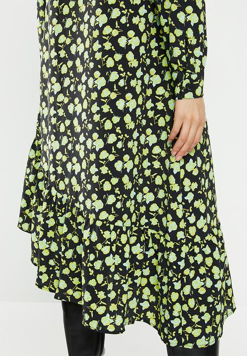 Glamorous - Mini wrap dress - green & black
