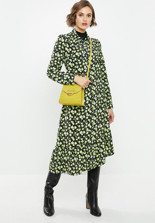 Glamorous - Mini wrap dress - green & black