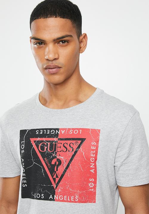 GUESS - Guess short sleeve 2 tone print tee - grey
