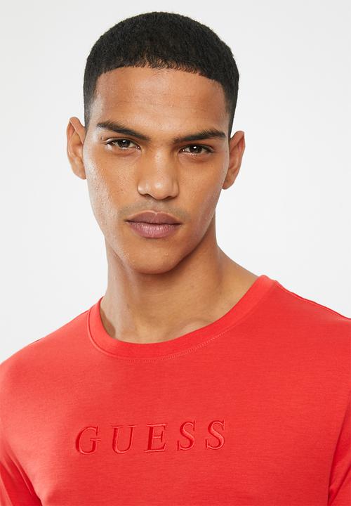 GUESS - Pima emb short sleeve tee - red