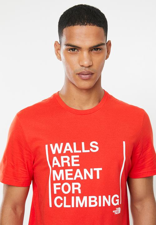 The North Face - Walls are for climbing tee - red
