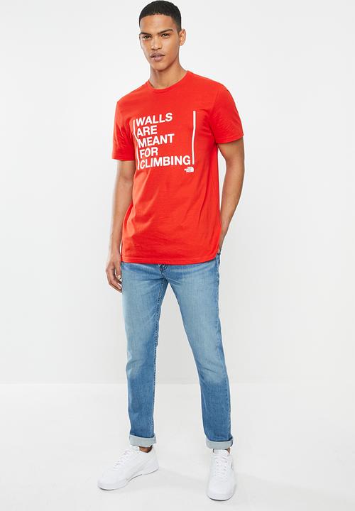 The North Face - Walls are for climbing tee - red