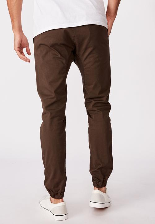 Cotton On - Drake cuffed pant - washed chocolate