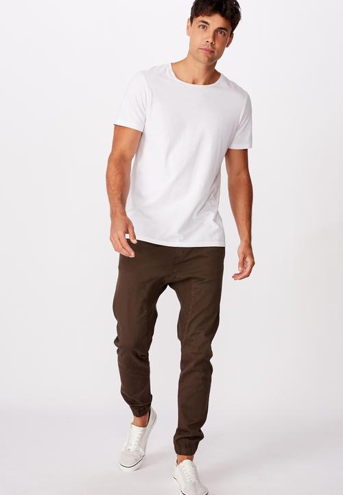 Cotton On - Drake cuffed pant - washed chocolate
