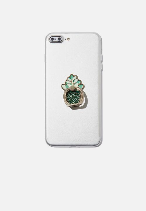 Typo - Enamel phone ring - green 