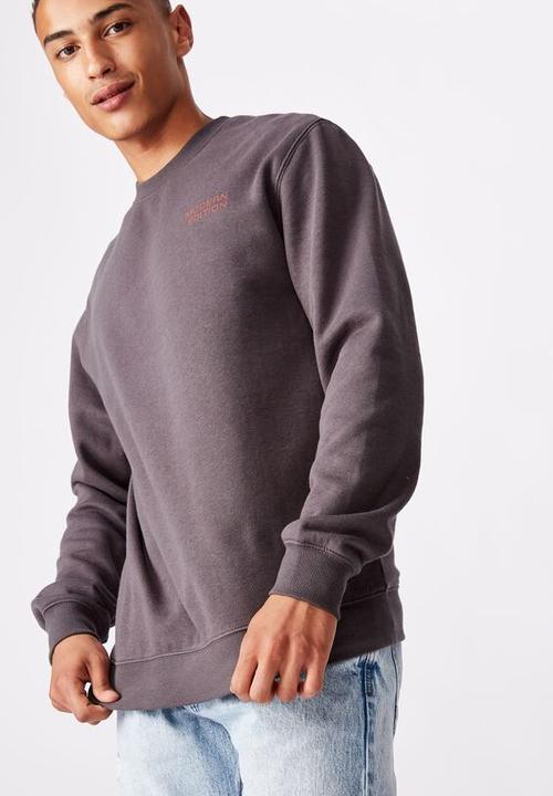 Cotton On - Modern edition crew fleece  - faded slate