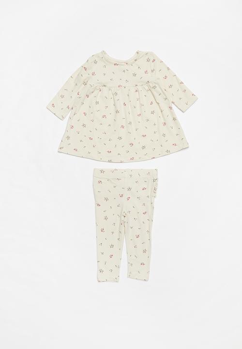 Cotton On - Molly long sleeve dress & Quinn ruffle legging - dark vanilla