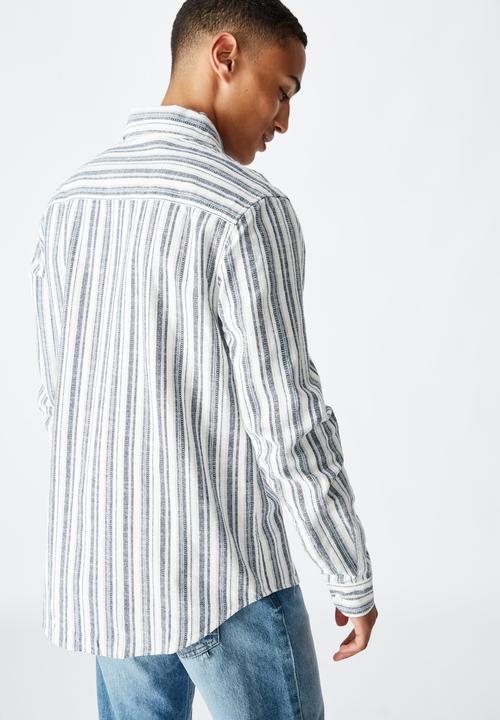 Cotton On - Textured long sleeve shirt - blue 