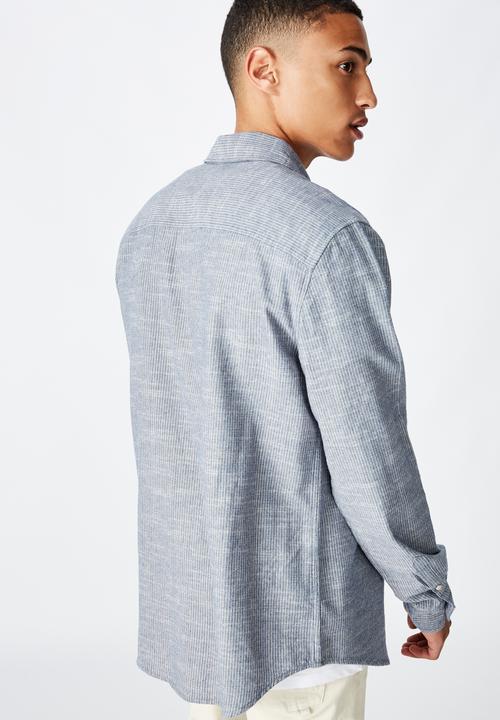 Cotton On - Textured long sleeve shirt - indigo 