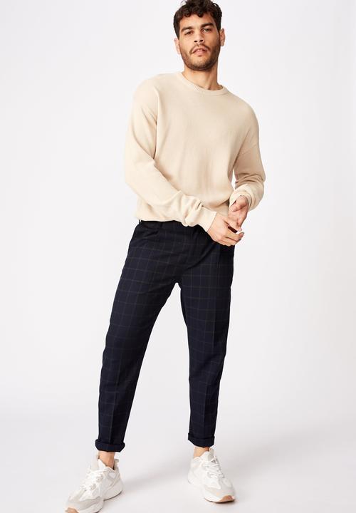 Cotton On - Oxford trouser - navy & green 