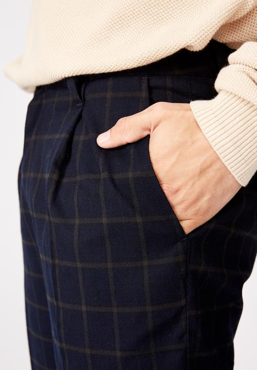 Cotton On - Oxford trouser - navy & green 