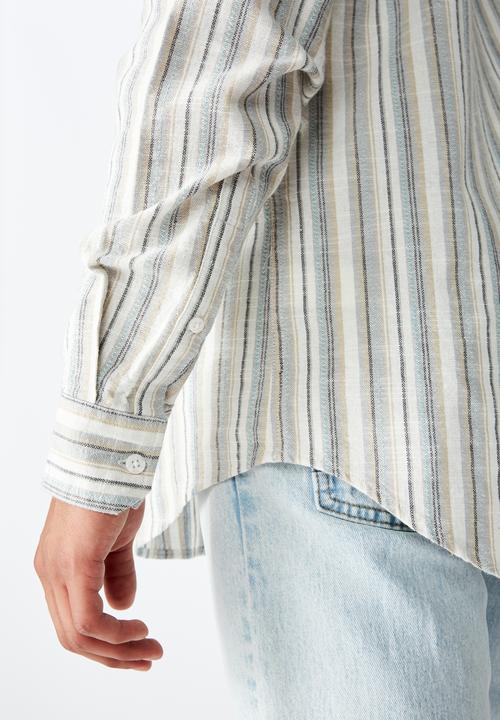 Cotton On - Textured long sleeve shirt - natural 