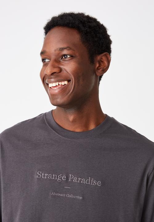 Cotton On - Abstract collective emb Tbar long sleeve - faded slate