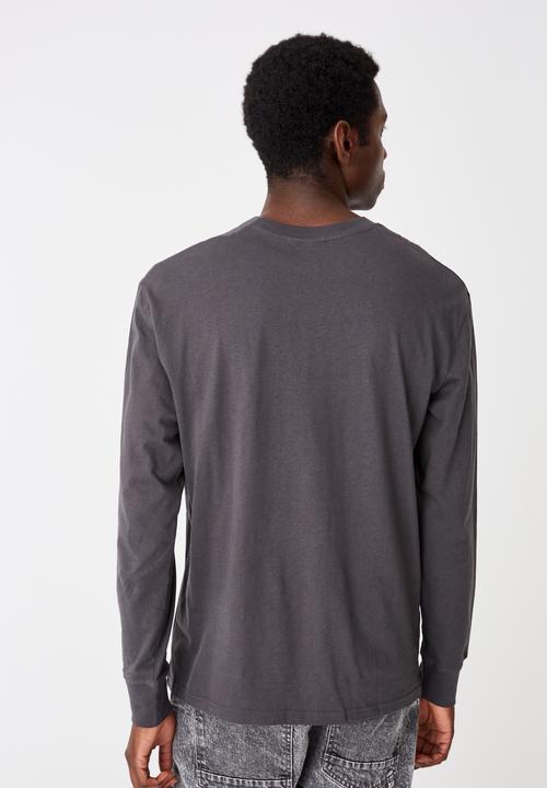 Cotton On - Abstract collective emb Tbar long sleeve - faded slate