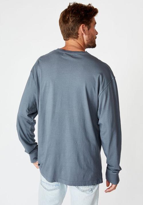 Cotton On - Acid long sleeve tee  - dusty denim acid