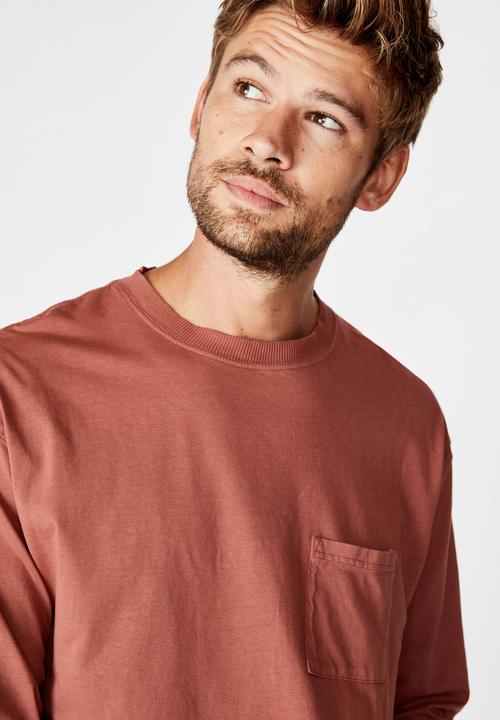 Cotton On - Acid long sleeve tee  - ox blood acid