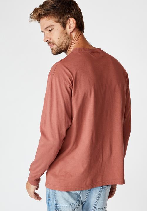 Cotton On - Acid long sleeve tee  - ox blood acid