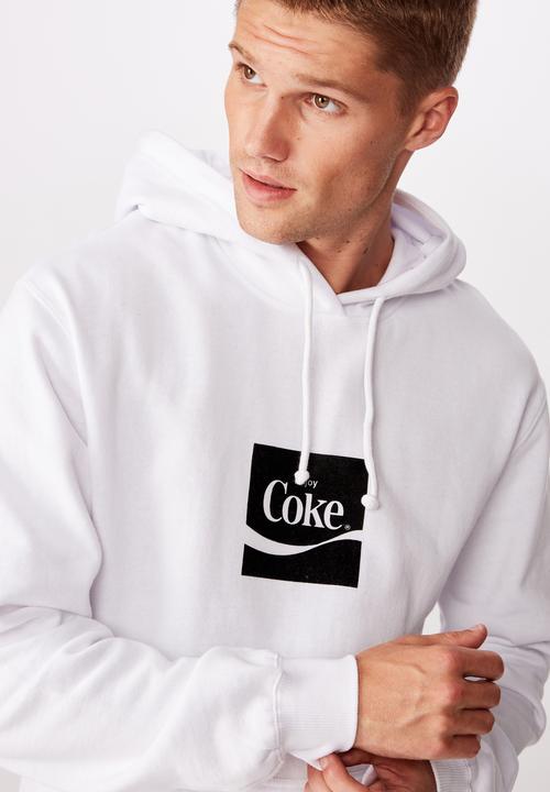 Cotton On - Coke boxed collab fleece pullover - white