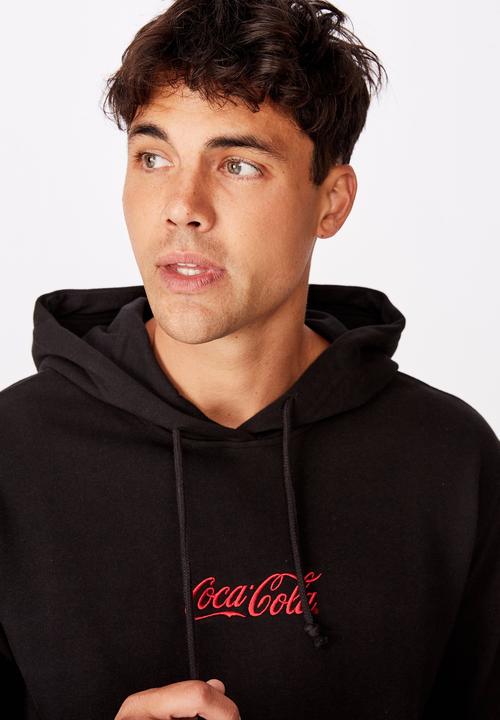 Cotton On - Mixed Coke icon collab fleece pullover -  black