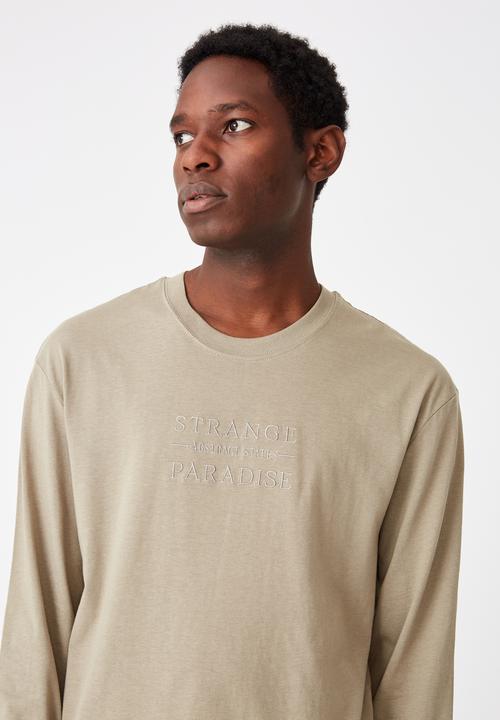 Cotton On - Strange paradise emb tbar long sleeve - moss stone