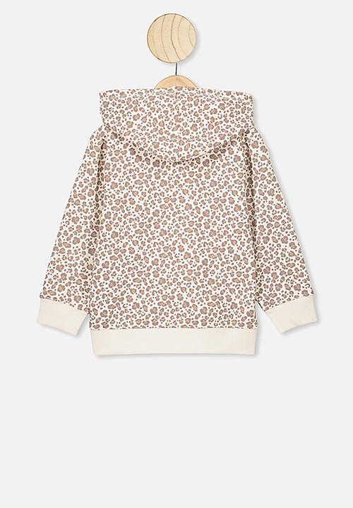 Cotton On - Sunny zip through hoodie - cream & brown 
