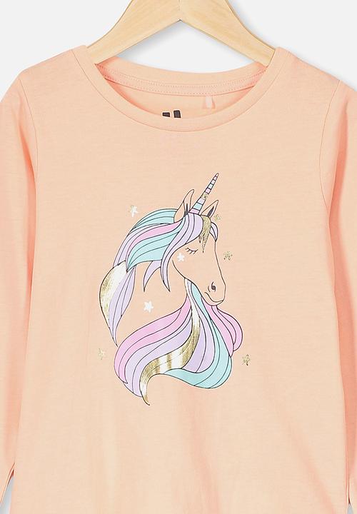 Cotton On - Penelope long sleeve tee - pastel peach