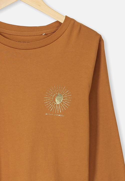 Free by Cotton On - Girls long sleeve tee - brown 
