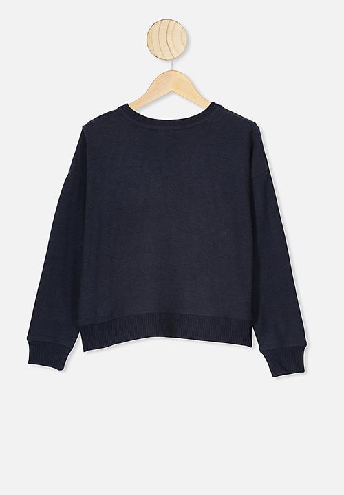 Free by Cotton On - Girls super soft crew jumper - indian ink