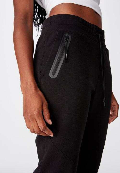 Factorie - Tech zip trackpant -  black