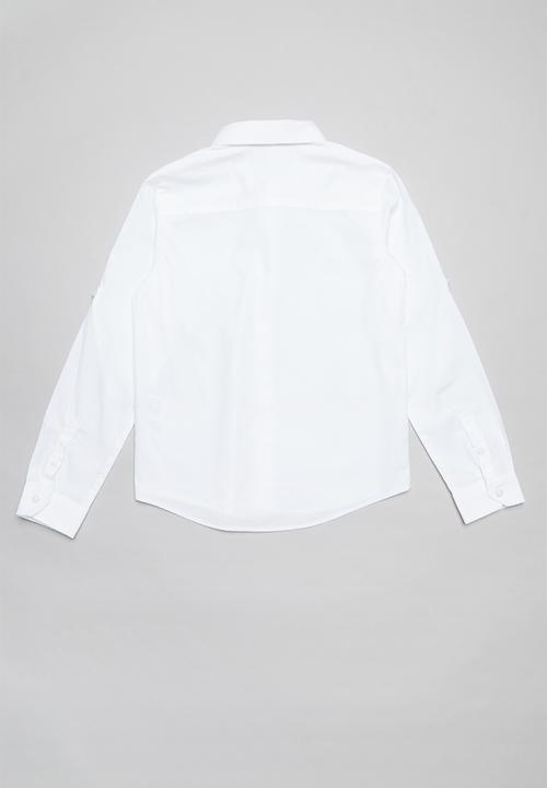 GUESS - Long sleeve Guess tab core shirt - white