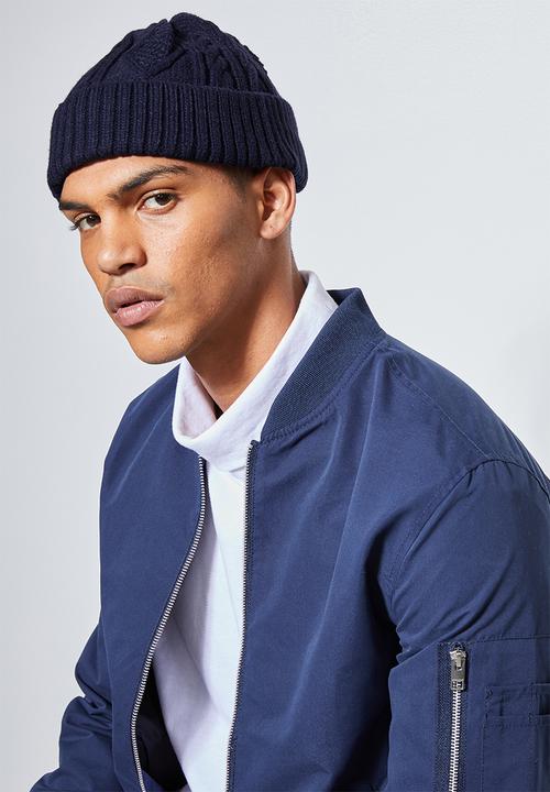 Superbalist - Cable knit fisherman beanie - navy 