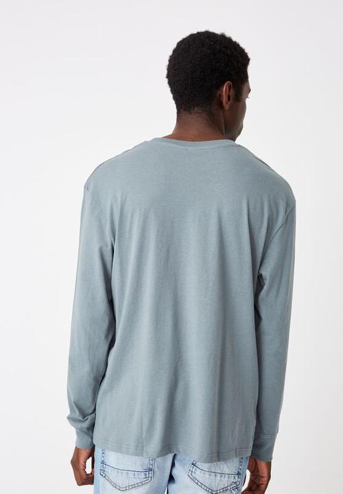 Cotton On - Unknown projects emb Tbar long sleeve - smokey teal