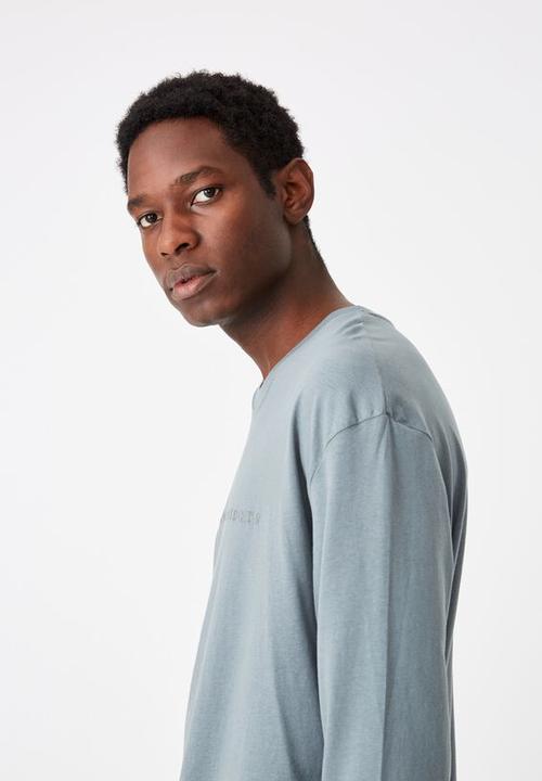 Cotton On - Unknown projects emb Tbar long sleeve - smokey teal