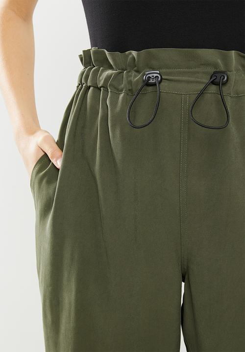 Superbalist - Premium drawstring paperbag trouser - khaki 