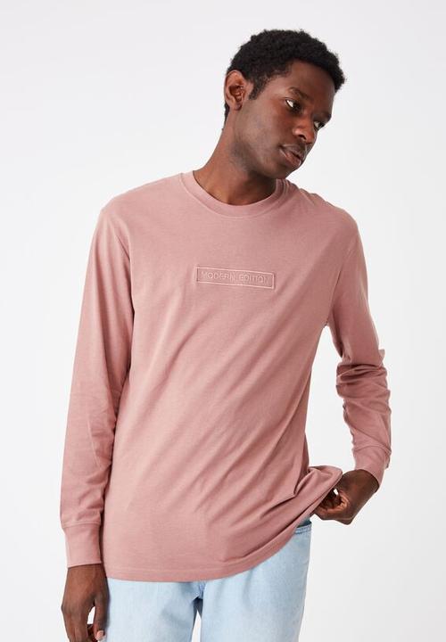 Cotton On - Modern edition emb Tbar long sleeve - dirty burgundy