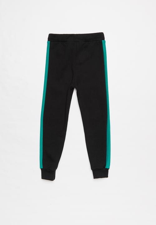 Pop Candy - Colour block trackpants - black & blue