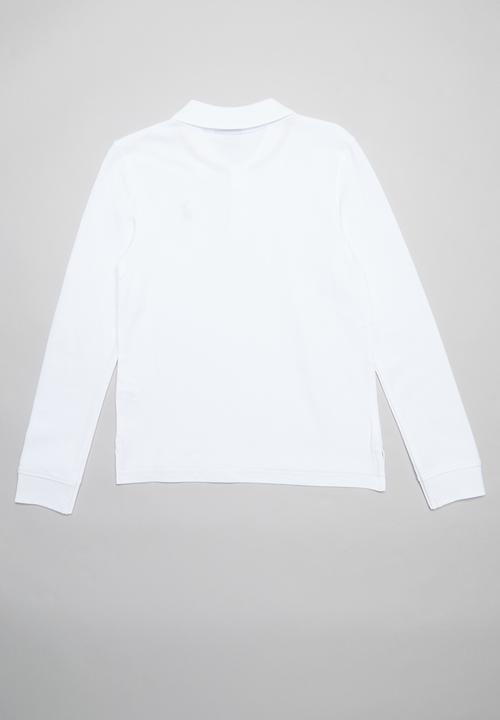 POLO - Boys Robert long sleeve golfer - white